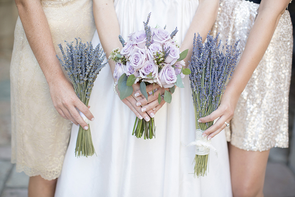 lavender-bouquets-gold-dresses